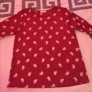 🐘ModCloth Everly Elephant Print Blouse🐘